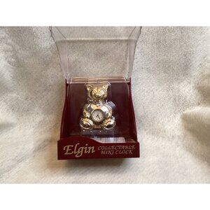 Elgin Collectable Mini Clock Bear Figurine